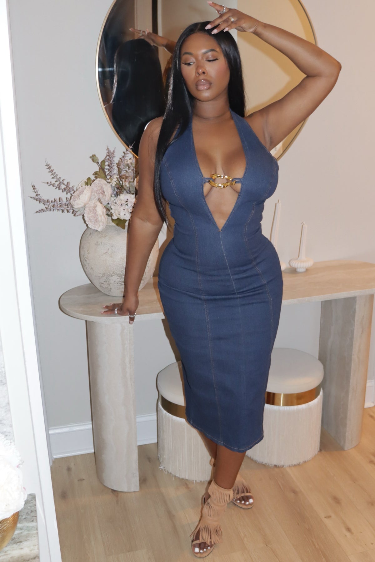 Hooked On You Denim Midi