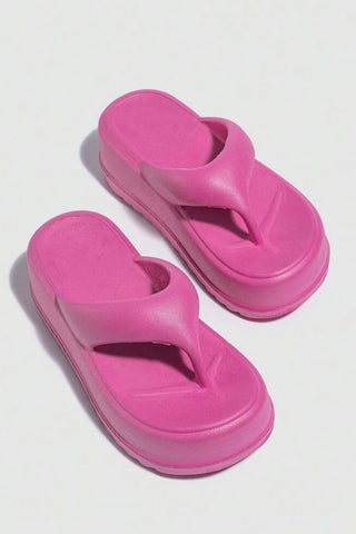 Pink Print Platform Sandals